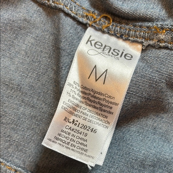 Kensie Blue Jean Jacket with Classic Trucker Style - Picture 4 of 4